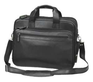   inches leather airport TSA security check point laptop brief case bag