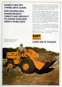 1973 Massey Ferguson MF 11 Loader Tractor Original Ad  