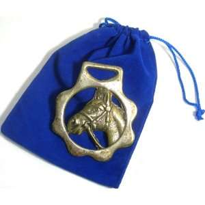    Vintage Horse Brass in Gift Bag   Horse Head 