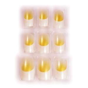   Yellow & White French Tip Glue/Stick/Press On Artificial/False Nails