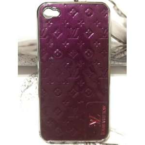 Luxury Designer Vernis Purple Gold Trim Back Case Hard Cover for Apple 