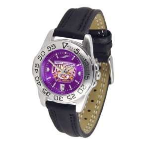 LSU Tigers NCAA AnoChrome Sport Ladies Watch (Leather Band)