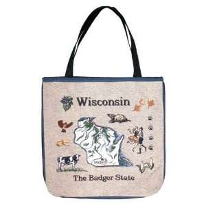  Wisconsin The Badger State Shopping Tote Bag 17 x 17 