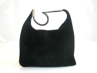 Gucci Black Suede Shoulder bag 001 3167 Authentic  