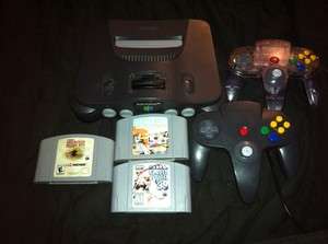 Nintendo 64 Smoke Grey Console W/3 Games, 2 Controllers 045496850241 