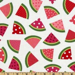  44 Wide Metro Market Watermelon Slices White Fabric By 