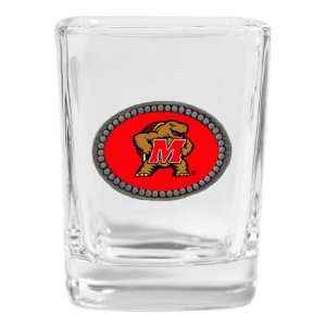  Maryland Terrapins 2 oz Glass Features Raised Matal School 
