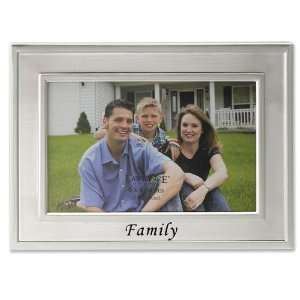    4x6 Silver Plated Metal Picture Frame Family