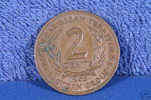 1955 British Caribbean Territories 2 Cents Coin  