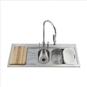 Bundle 17 PRO TaskCenter Double Basin Kitchen Sink with Drainboard at 