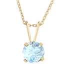 Kids Gold Jewelry Source 14k Gold Genuine 5mm Aquamarine Birthstone 