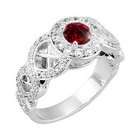   18K Yellow Gold Ring with Deep Red Diamond 3/4 carat Brilliant cut