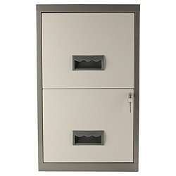 Buy Pierre Henry Maxi 2 drawer filing cabinet, silver and white from 