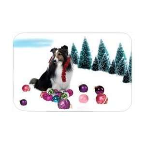  Sheltie Tempered Cutting Board Christmas