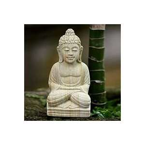  NOVICA Sandstone statuette, Buddha Serene I