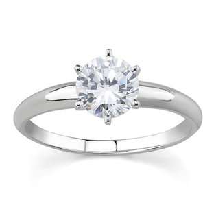   ct.tw Round Diamond Solitaire Ring in 18k White Gold 