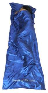 BLUE Single Silk Liner Sleeping Bag Hostel Travel Sheet  