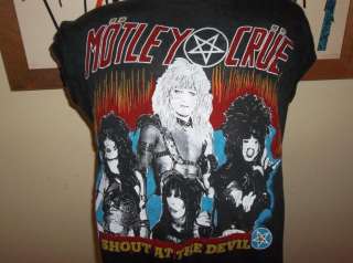 Vtg 1980s Motley Crue Shout at The Devil Concert Tour Shirt  