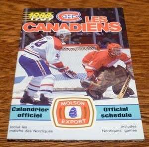 1988 89 Molson Export Pocket Schedule Montreal Canadiens (Stephane 