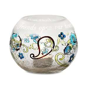  Perfectly Paisley Friend 5 Round Crackled Glass Candle Holder 