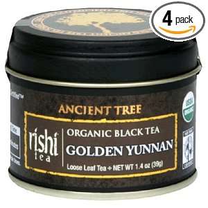 Rishi Tea Organic Golden Yunnan Loose Tea, 1.4 Ounce Mini Tin (Pack of 