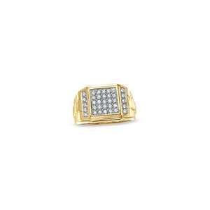   Diamond Pave Square Band in 14K Gold Mens 1/2 CT. T.W. mens diamond