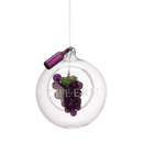   Purple Grapes in Celebrate Clear Glass Ball Christmas Ornament