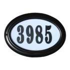 Qualarc LTO 1302BL PN Edgewood Oval Lighted Address Plaque in Black 