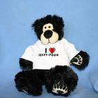 SHOPZEUS Plush Black Teddy Bear (Thumples) toy with I Love Jeffy pooh