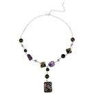   com Stonique Creations Sterling Silver Amethyst and Abalone Y Necklace