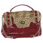 Collective Front Flap Satchel With Animal Print Trim In Camel