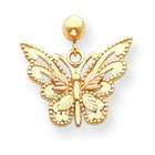 JewelryWeb 10k Tri color Black Hills Gold Butterfly Earrings