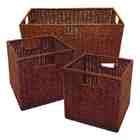 Winsome Wood Leo Set of 3 Wired Baskets, 1 Large and 2 Small 92323