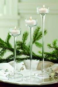 Clear Glass Tea Light Pedestal Candle Holder Wedding  