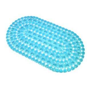 AQ Jewelrie Aqua Oval Bath Mat, Blue, 26.5 Inchx15 Inch 