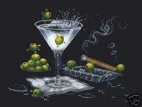Michael Godard OLIVE PARTY 2 Olive Martini Cigar Art  
