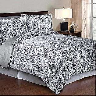 3pc Comforter Set   Silver Carved Mink Faux Fur  Cozy Nights Bed 