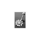 FreshTrends SNOWFLAKE 14k White Gold Belly Button Ring