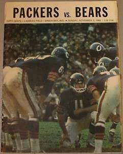 1968 Chicago Bears Green Bay Packers Program Sayers  