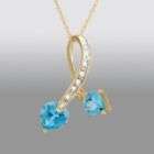 Blue Topaz and Diamond Accent Slide Pendant in 10K Yellow Gold