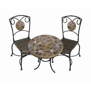 Wildlife Enterprises Bistro Table and Two Chairs with Hand Carved 
