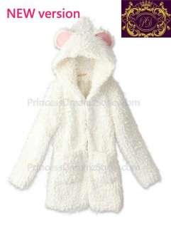 AUTHENTIC GUARANTEE Teddy Princess Ears Hooded Furry Jacket Fur Coat 