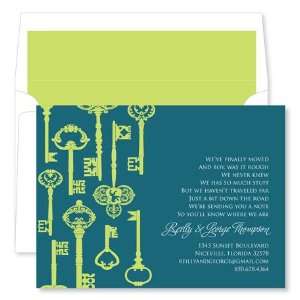  Noteworthy Collections   Invitations (Key Pattern Teal 
