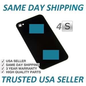 OEM iPhone 4S Black Glass Rear Back Cover Assembly USA Black  