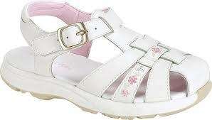 New STRIDE RITE White w/ Pink Cozumel SANDALS Shoes Girls Toddler 