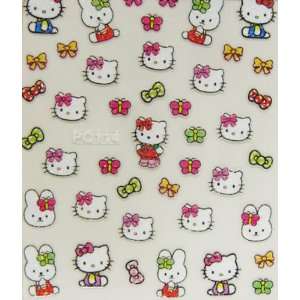 XH butterfly bow 3D hello kitty nail stickers decals