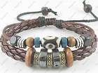 Vintage Design Tribal Hemp Leather Beads Beaded Bracelet Women w Wrist 