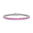   Pink Sapphire Tennis Bracelet  14K White Gold   5.00 CT TGW