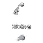Kingston Brass KB248AX Twin Handle Tub and Shower Faucet with Decor 