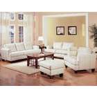 Coaster Samuel Bonded Leather Collection Set in White Cream